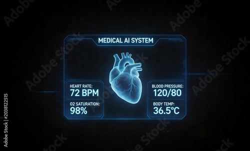Futuristic Medical AI System with Heart Monitoring