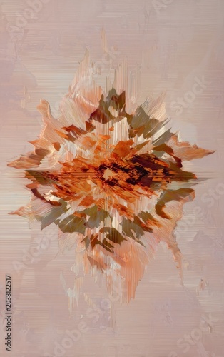 Abstract Floral Burst in Soft Pastel Tones