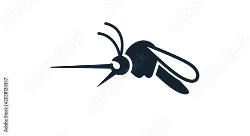 Fotografi Mosquito Icon, Silhouette of Insect, Vector Illustration, Pest Control Symbol