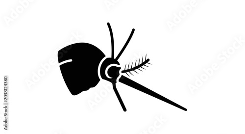 Schilderij op canvas Mosquito Silhouette Icon Vector Illustration