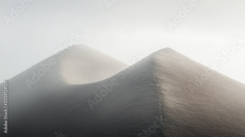 Two hazy mounds of light gray material.