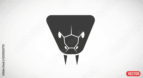 Cuadro en lienzo Snake Head Icon, Viper Silhouette, Dangerous Reptile Symbol, Vector Illustration