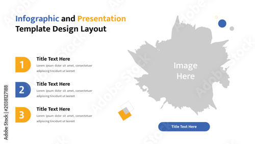 Fotografija Modern infographic template for presentations with large image area and numbered