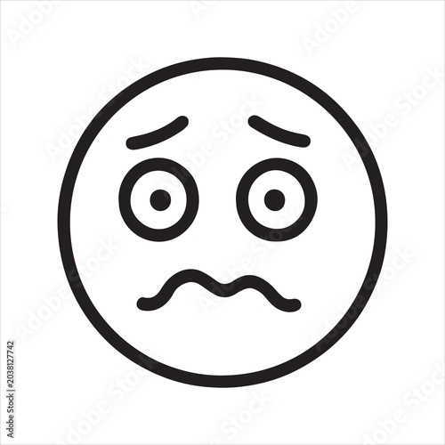 Slika na platnu Confused face outline icon vector.