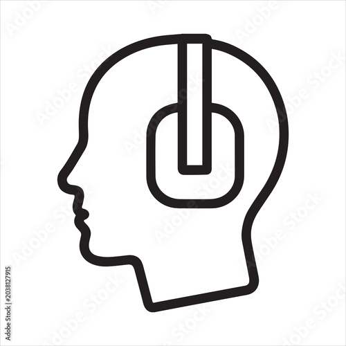 Photos Ear protection outline icon vector.