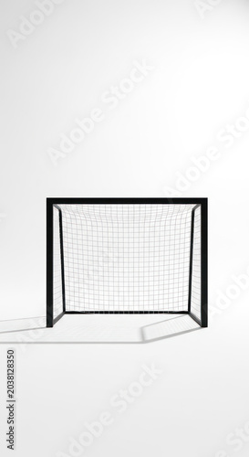 Soccer goal with shadow on a transparent background for sports and competitions