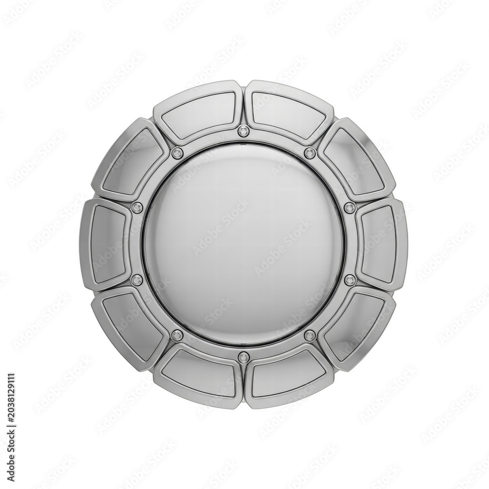 Naklejka premium Metallic circular frame with central blank space