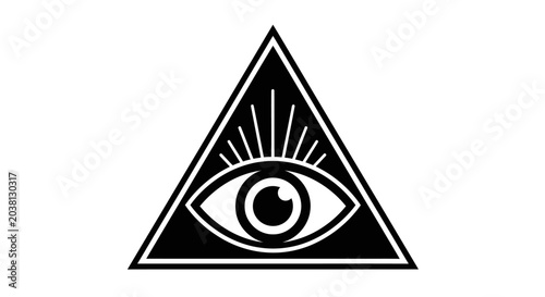 Billede på lærred All Seeing Eye Triangle Symbol, Conspiracy, Mystery, Divine Watchfulness