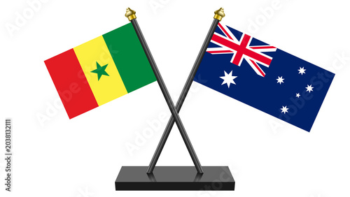 Flag of Australia and Senegal