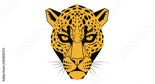 Canvas Print Leopard Face Logo - Wild Cat Head Illustration