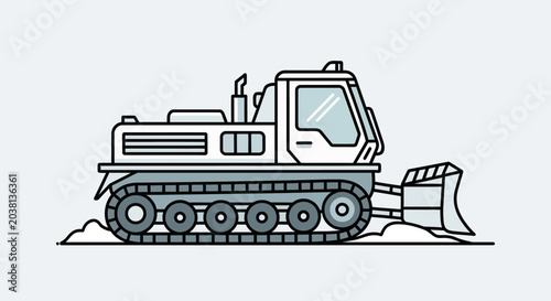 Foto Snow Groomer Vehicle Illustration - Ski Slope Maintenance Machine