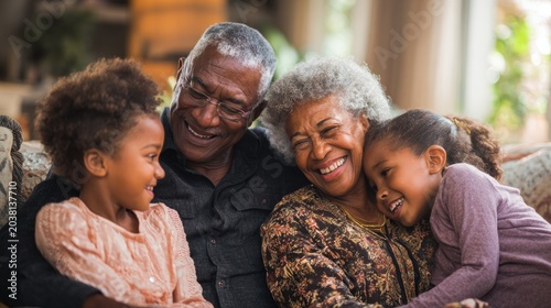 Loving Multigenerational Family Enjoying Quality Time Sitting Together
