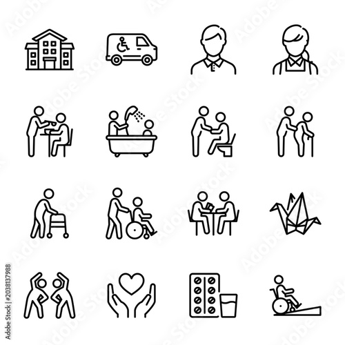 Simple Icon Set｜Caregiving, Welfare & Senior Support