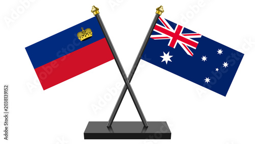 Canvastavla Flag of Australia and Liechtenstein