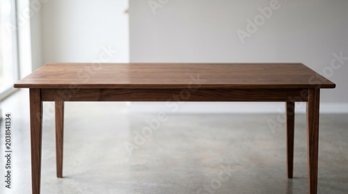 Solid Walnut Rectangular Dining Table Tapered Legs. A sleek solid walnut dining table featuring elegant tapered wood legs