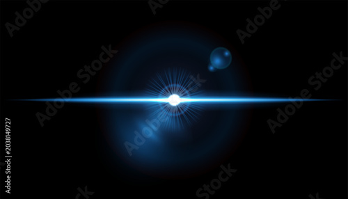 Futuristic Blue Lens Flare Light Effect Abstract Background