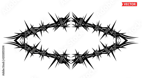 Foto Barbed Wire Crown of Thorns Silhouette Vector Graphic