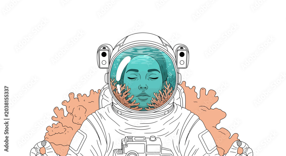Fototapeta premium Astronaut in Space Suit Exploration.
