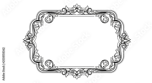 Ornate Vintage Oval Frame, Decorative Border, Flourish Design, Elegant Element