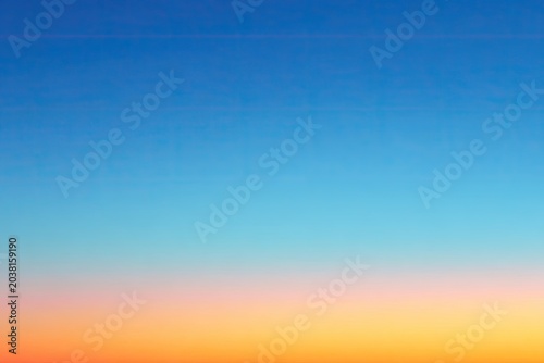 Gradual color shift from orange to blue