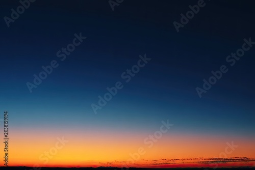 Gradients of colors from the sky at dusk