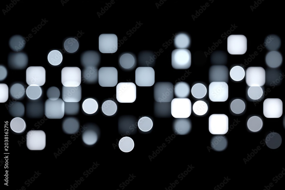 Fototapeta premium Abstract light patterns with soft white and gray tones on a black backdrop.
