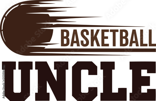 Cuadro en lienzo brown basketball uncle logo with ball graphic