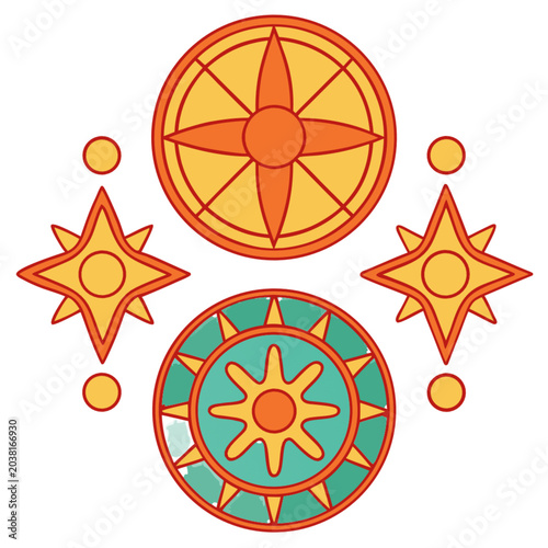 minimalist astrology symbols with soft gold textures, generate ai