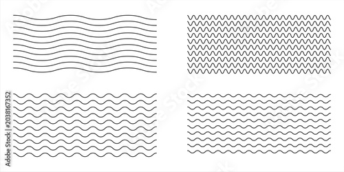 Obraz na płótnie Waves line set