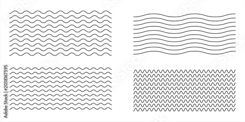 Obraz na płótnie Waves line set