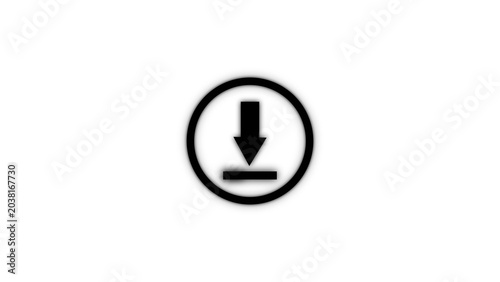 glow black download arrow icon.