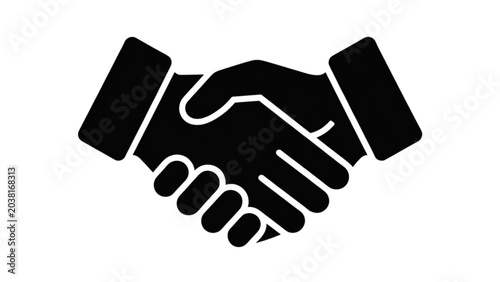 Quadro su tela Two hands shaking in a firm business handshake Vector