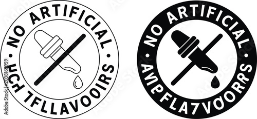 Canvastavla No artificial flavors warning circle symbol with prohibition line prohibition sy