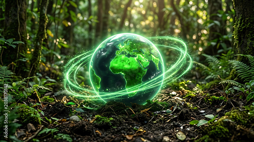 Glowing Earth in Forest