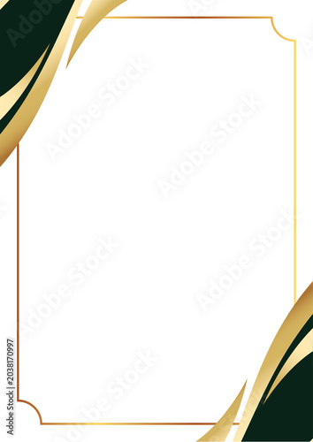 premium teal gold wave certificate background Design with elegant frame
