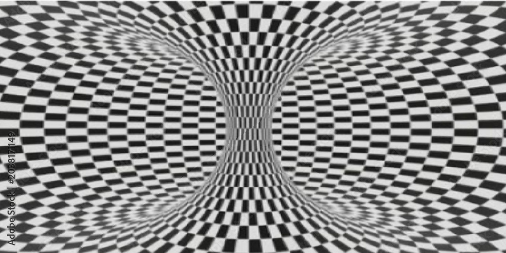 Fototapeta premium Black and white striped tunnel animation background animation 3d rendering
