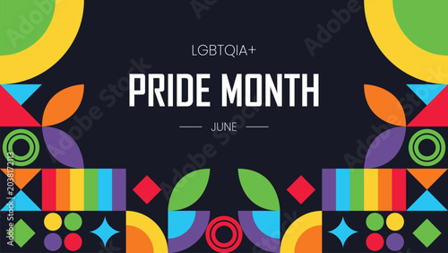 Tableau sur toile LGBTQ Pride month, community campaign banner, social event, festival, parade or
