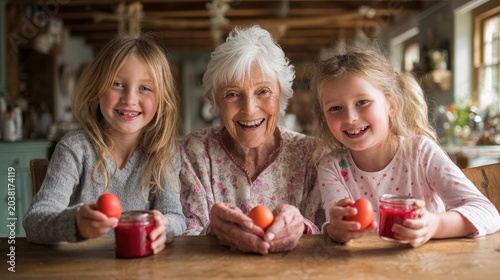 Joyful Multi-Generation Family Sharing Eggs and Bonding in Cozy Home