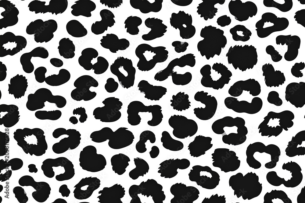 Fototapeta premium Black and White leopard skin pattern for background