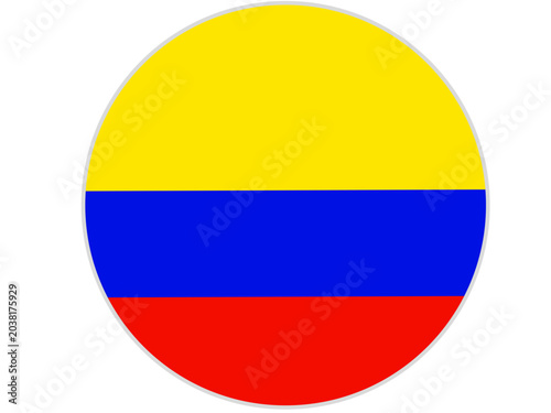 Bild auf Leinwand colombian flag circle with transparent background