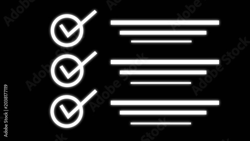 glowing white check mark circle rounded icon