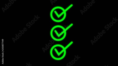 glowing blue check mark circle rounded icon