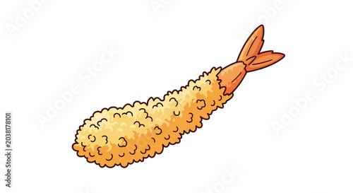 Bild auf Leinwand Deep fried shrimp with batter.