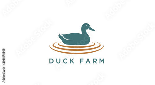 Bild auf Leinwand Duck logo on water ripple design.