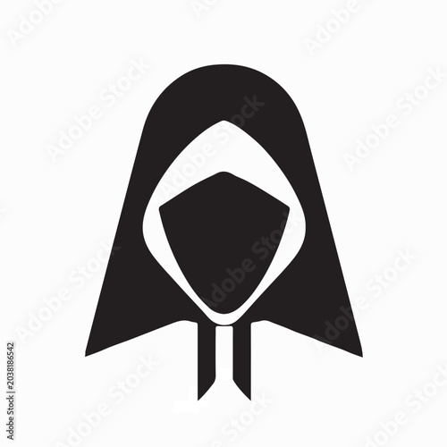 Canvas Print Catholic Nun Minimal Icon Vector Logo Design On White Background