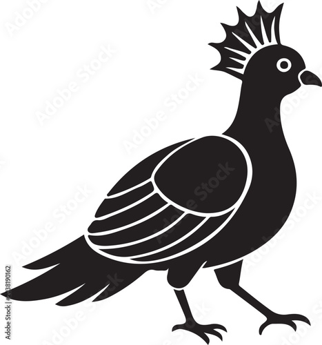 Bild auf Leinwand Crested Bird Silhouette,Bird Silhouette Vector