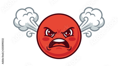 Fotografía Angry emoji face with steam coming out of ears
