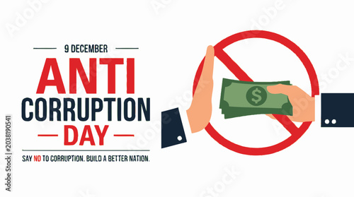 Tableau sur toile Anti Corruption Day Banner - Say No to Bribery