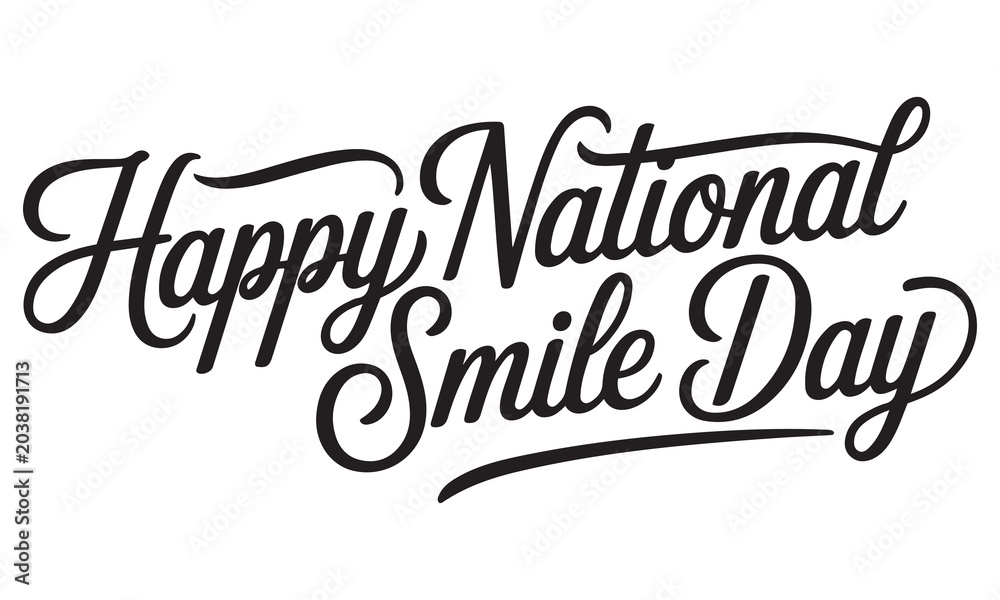 Obraz premium Happy National Smile Day Typography Design Cheerful Lettering Style
