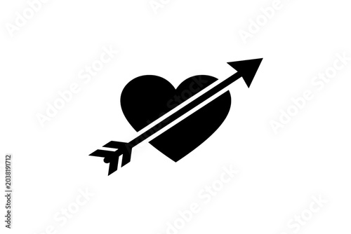 illustration of arrow in black heart 